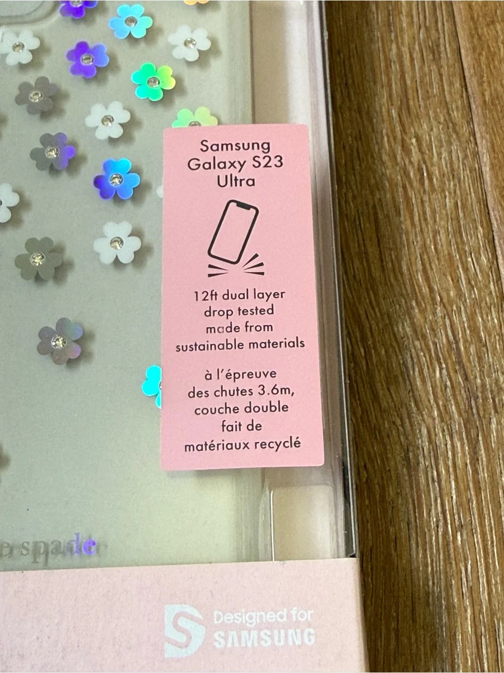 New Kate Spade New York Samsung Galaxy S23 Ultra Case Iridescent Flowers
